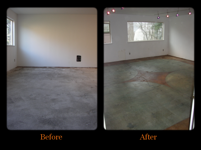 Stained Concrete Before And After – Designs By Jesse